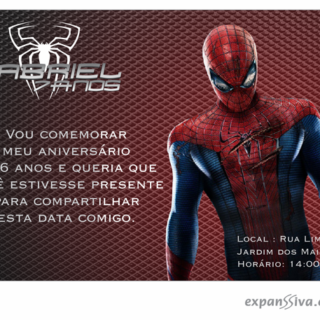 Convites de Aniversário do Homem Aranha
