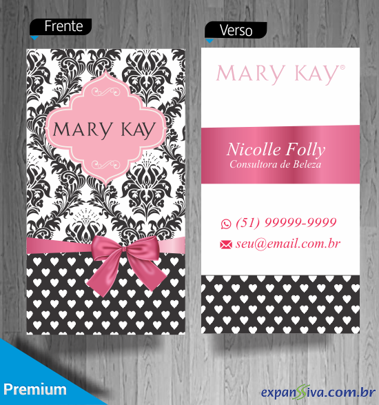 Cartão de Vista Mary Kay Impresso Frente e Verso