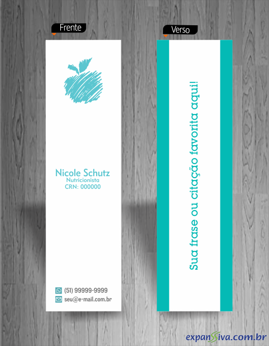 marcador de paginas caderno -material de divulgação para nutricionista