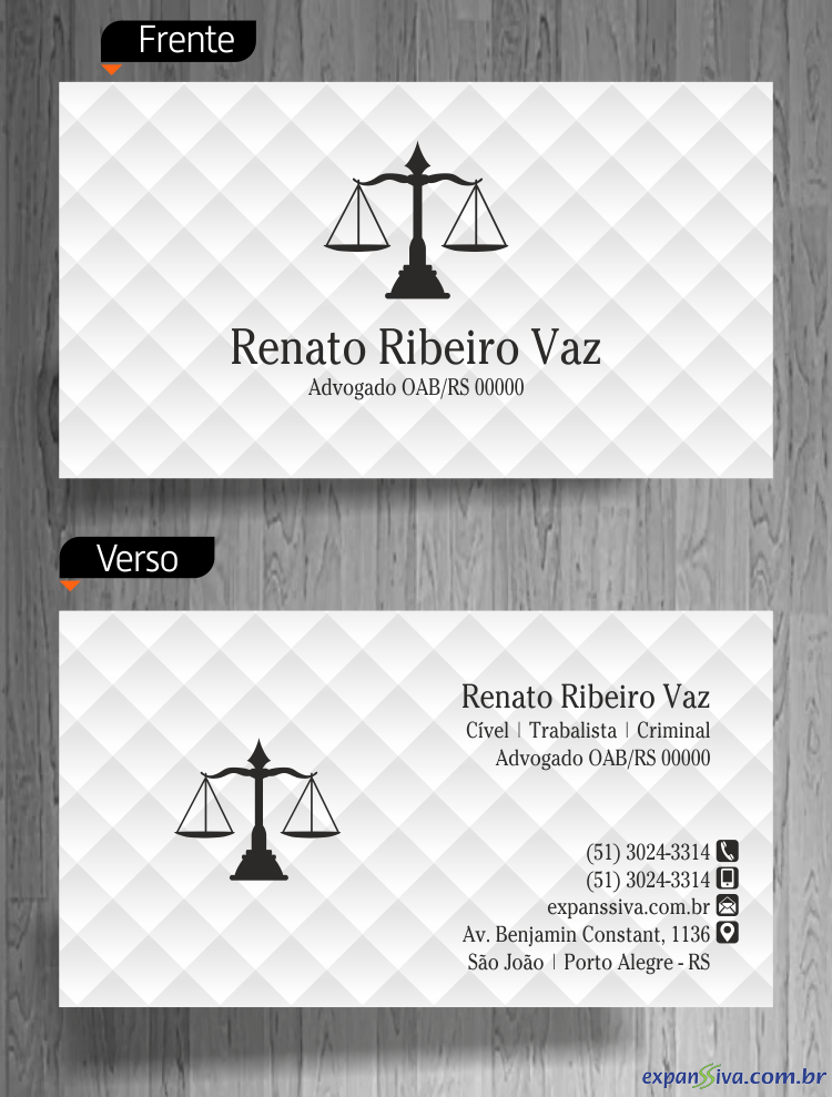 Cartão de Visita Criativo Advogados