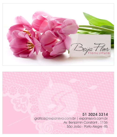 Cartão de Floricultura Rosa
