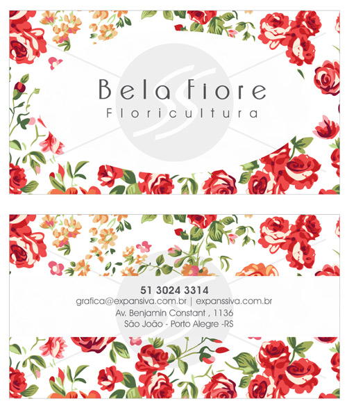 Cartão de Floricultura Com Flores
