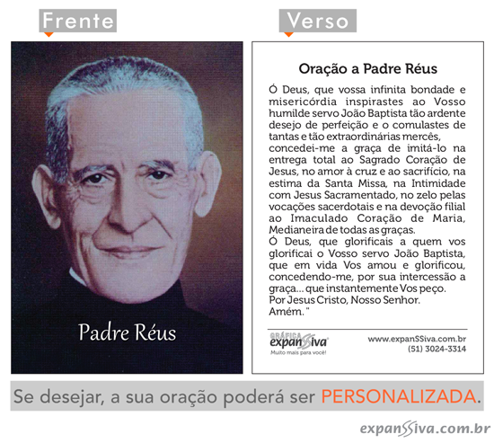 Santinho Oração Padre Réus