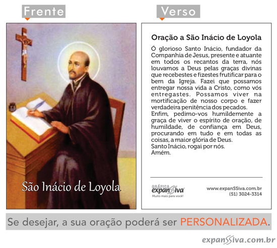 Santinho Oração São Inácio Loyola